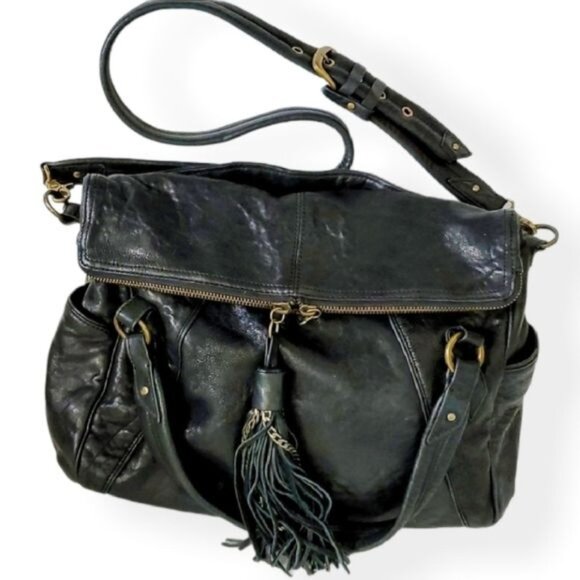Junior Drake Leather Shoulder Bag Messenger Crossbody Satchel WOMEN'S WOMAN'S